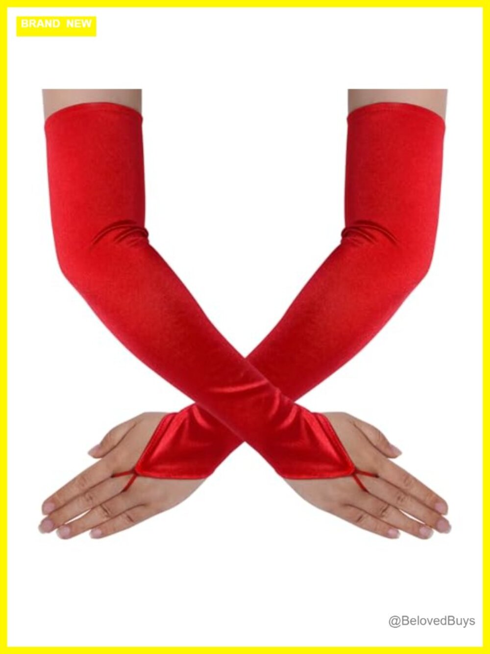 Fingerless Satin Opera Gloves Elbow Length Costume Party Adult